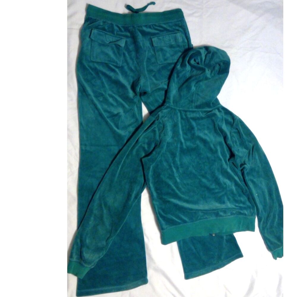 Y2K Velour Wide-Leg Tracksuit Women's Vintage Early 2000's sz Large